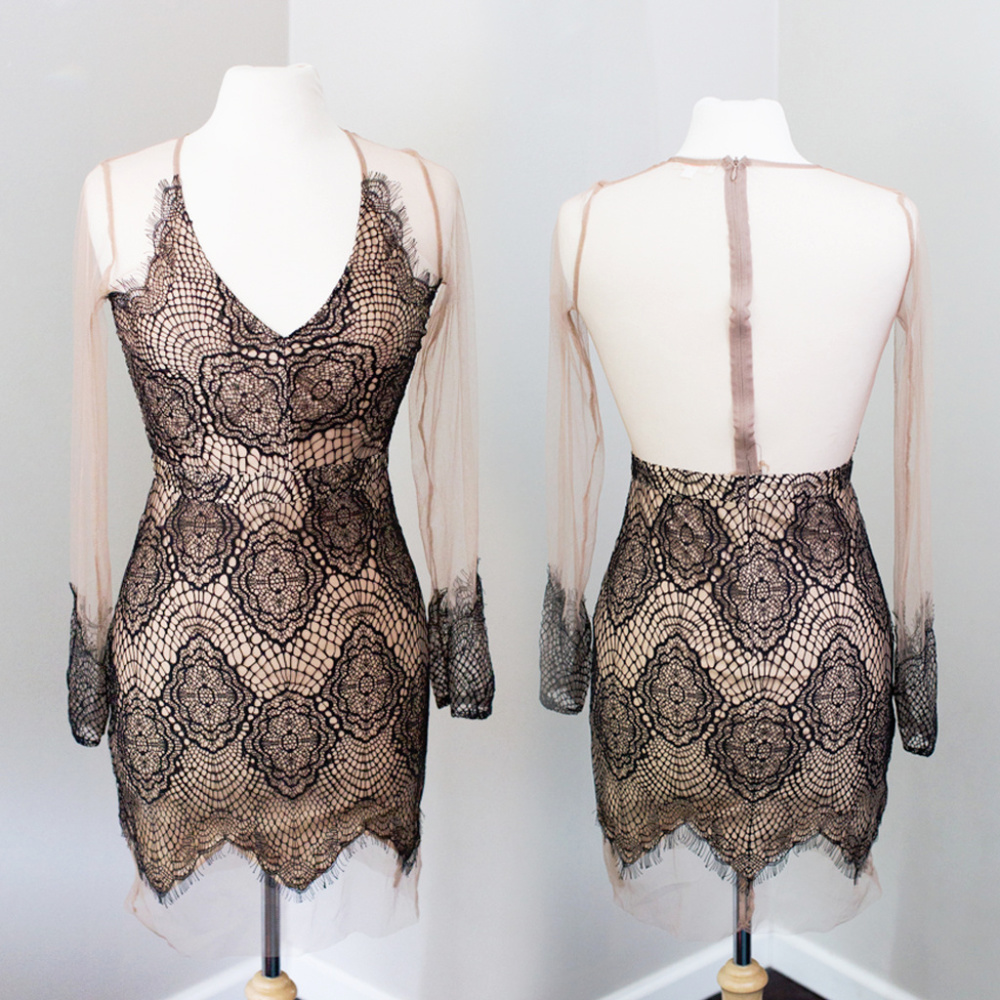 Luxxel Sheer Lace Dress